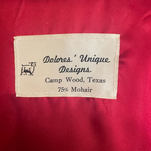 Dolores’ Unique Designs Mohair Full Length Coat, Red - Picture 4 of 5